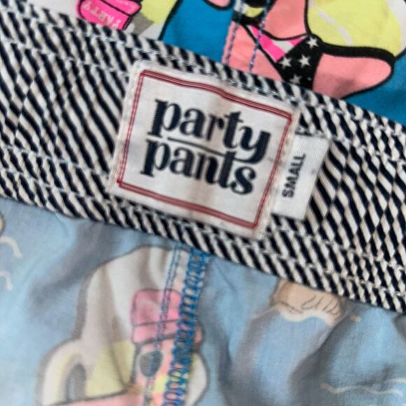 Party Pants Swim Trunks Men’s Small Blue Starfish Print Board Shorts - Picture 3 of 3